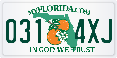 FL license plate 0314XJ