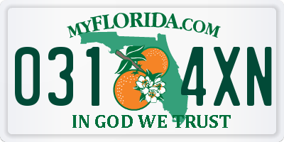 FL license plate 0314XN