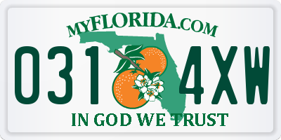 FL license plate 0314XW