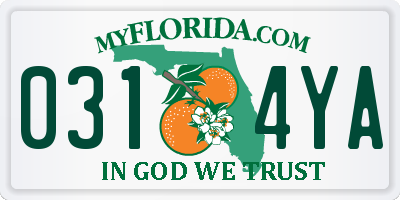 FL license plate 0314YA