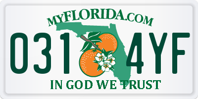 FL license plate 0314YF