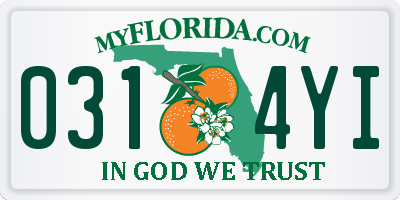 FL license plate 0314YI