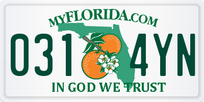 FL license plate 0314YN