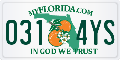 FL license plate 0314YS