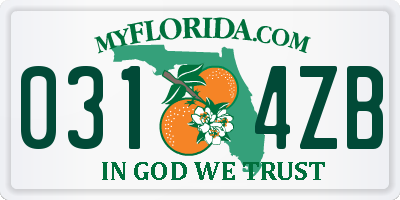 FL license plate 0314ZB
