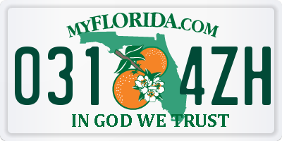 FL license plate 0314ZH