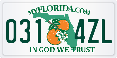 FL license plate 0314ZL
