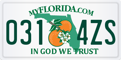 FL license plate 0314ZS
