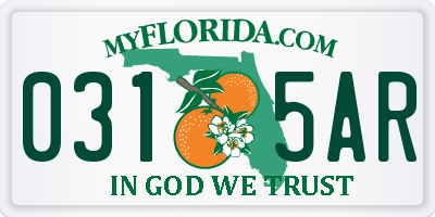 FL license plate 0315AR