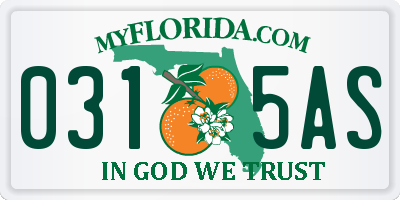 FL license plate 0315AS