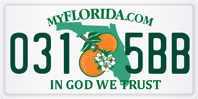 FL license plate 0315BB