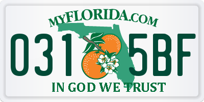 FL license plate 0315BF