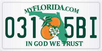FL license plate 0315BI