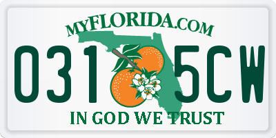 FL license plate 0315CW