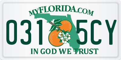 FL license plate 0315CY