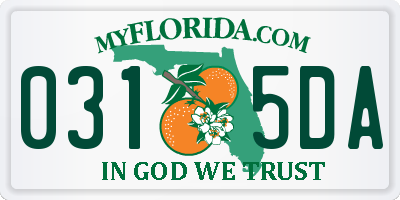 FL license plate 0315DA