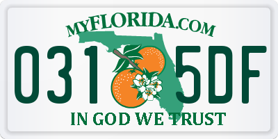 FL license plate 0315DF