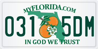 FL license plate 0315DM