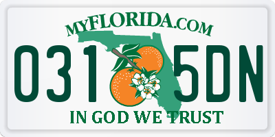 FL license plate 0315DN
