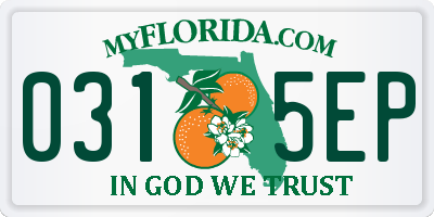 FL license plate 0315EP