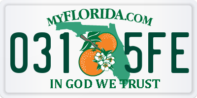FL license plate 0315FE