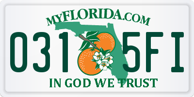 FL license plate 0315FI