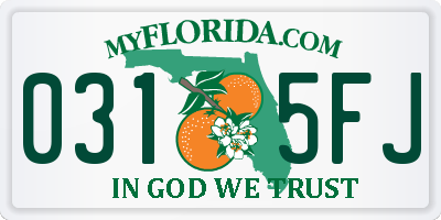 FL license plate 0315FJ