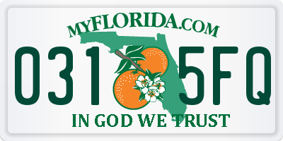 FL license plate 0315FQ