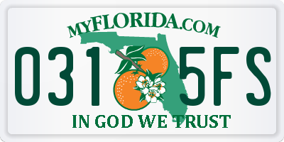 FL license plate 0315FS