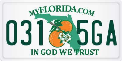 FL license plate 0315GA