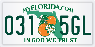 FL license plate 0315GL