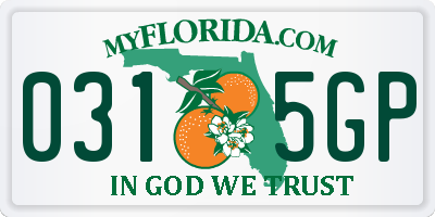 FL license plate 0315GP
