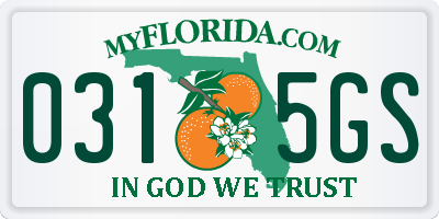 FL license plate 0315GS