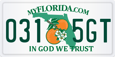 FL license plate 0315GT