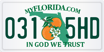 FL license plate 0315HD