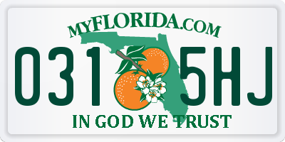 FL license plate 0315HJ