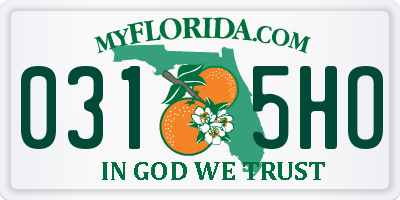 FL license plate 0315HO