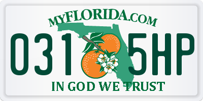 FL license plate 0315HP