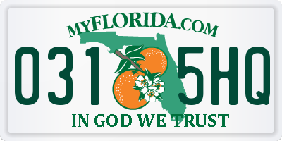 FL license plate 0315HQ