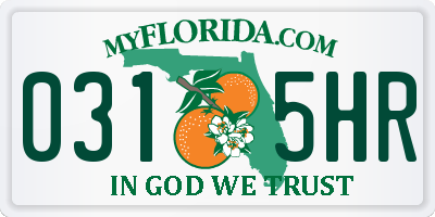 FL license plate 0315HR