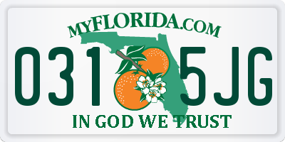 FL license plate 0315JG