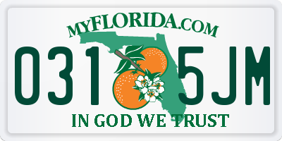 FL license plate 0315JM