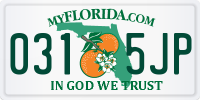 FL license plate 0315JP