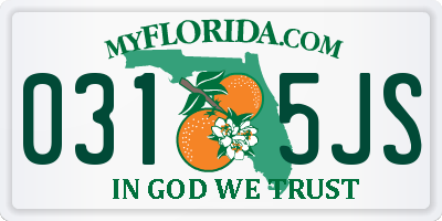 FL license plate 0315JS