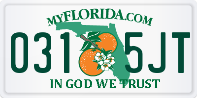 FL license plate 0315JT