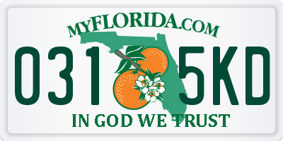 FL license plate 0315KD