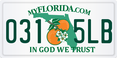 FL license plate 0315LB