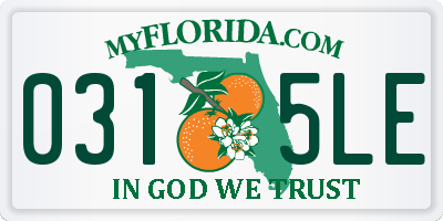 FL license plate 0315LE