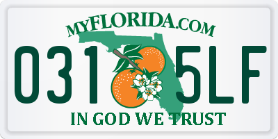 FL license plate 0315LF