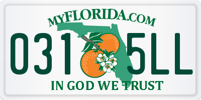 FL license plate 0315LL